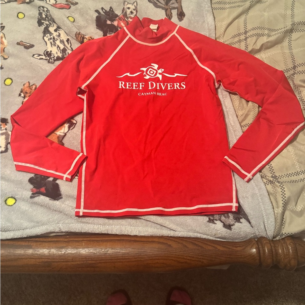 Reef Divers Red Rash Guard swim long sleeve